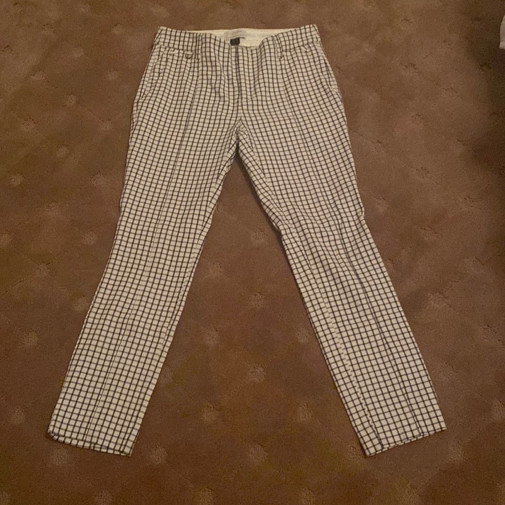 Anthropology essential slim checkered trousers